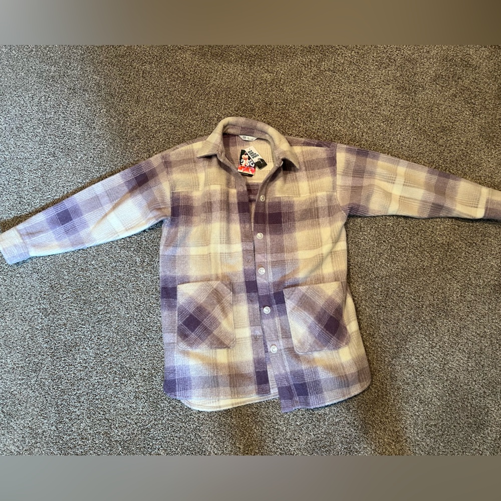 DSG Size Small purple plaid oversized shirt